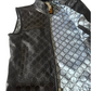 Branded Crocodile and Plain Leather Biker Vest with inside Gun Pockets