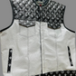 Leather Vest Men's Hunt Club White Black Paisley Leather Build Denim Style Rider Motorcycle Leather Vest Men Vest