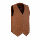 LEATHER MEN'S SADDLE WESTERN STYLE LEATHER VEST WITH BUFFALO SNAPS