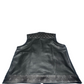 Black Leather Vest with Grey LV Pattern- Premium Quality