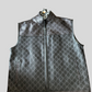 Branded Crocodile and Plain Leather Biker Vest with inside Gun Pockets
