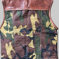 Leather Vest Hand Made Distress Brown Green Camo Waistcoat and Leather Son of Anarchy Club Biker Moto Vest Gifts For Men , Gifts For Him
