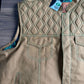 Leather Vest Tan Brown Men Biker Vest. Customizable to Low Vest