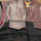 Crimson Croc Men's Motorcycle Leather/Denim Vest