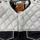 WW White Gator Leather and Denim Motorcycle Vest