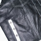 Branded White Diamond Quilted with Black Perforated Leather vest
