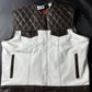 WW Dark Brown and White Leather Motorcycle Vest