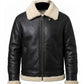 Men’s Genuine Sheepskin Leather Bomber Jacket | Real Leather & Shearling Aviator Flight Jacket