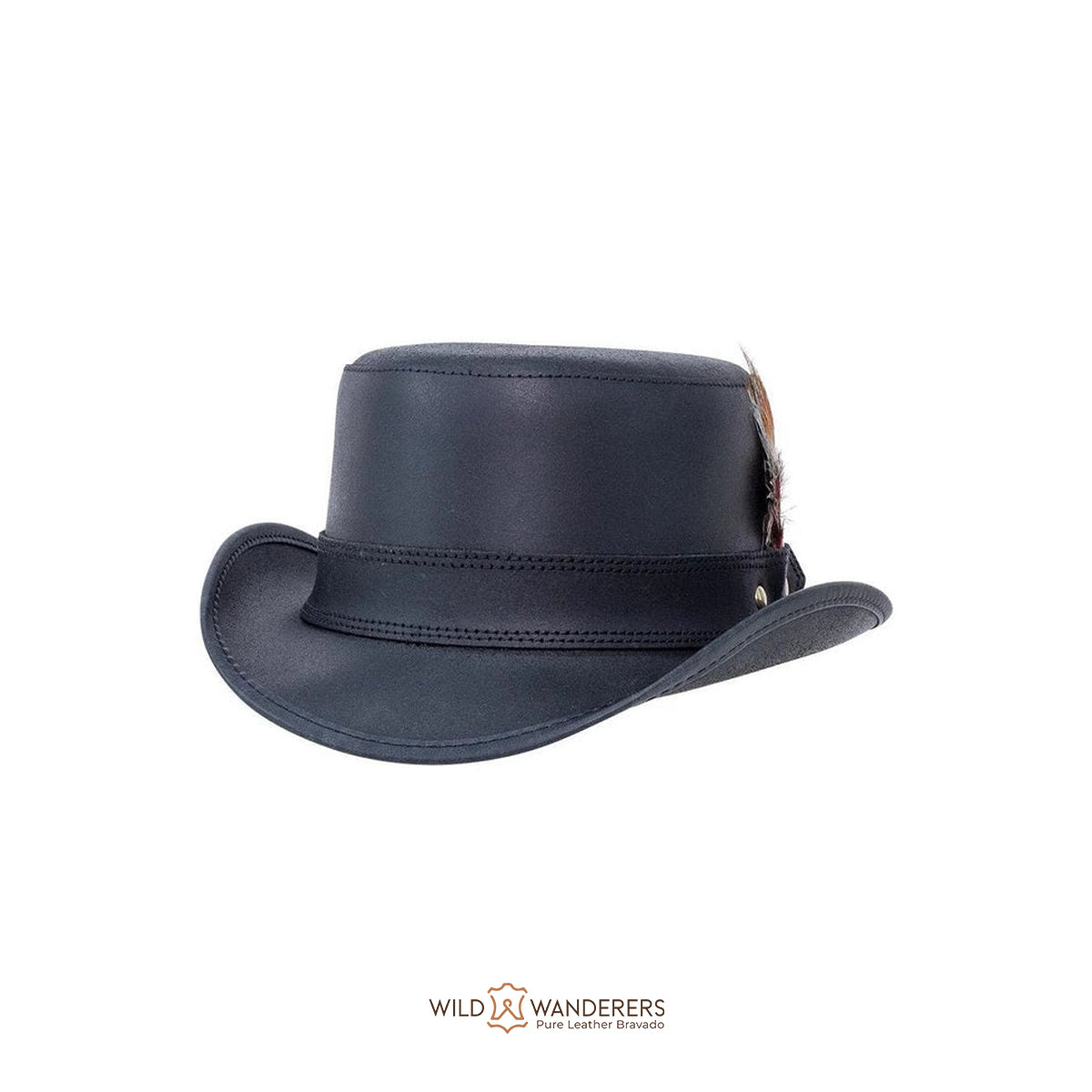 Stroker Steampunk Leather Top Hat