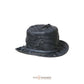Raven Crinkle Leather Top Hat