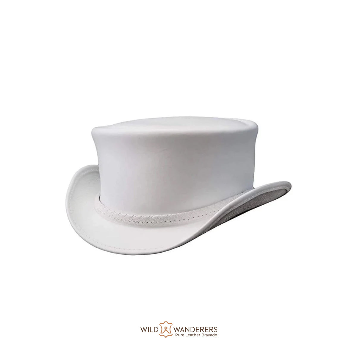 Ghost Rider | White Leather Top Hat