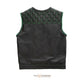 Green Men's Club Style Motorcycle Leather Vest