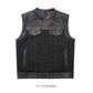 Classic Denim Rider Durable Leather & Denim Vest