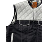 WW White Gator Leather and Denim Motorcycle Vest