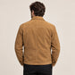 Men’s Tan Suede Leather Chore Jacket | Genuine Sheepskin Suede Field Coat with Patch Pockets