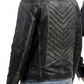 Men's Vintage Distressed Black Leather Biker Jacket