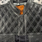 WW Black Gator Leather and Denim Motorcycle Vest