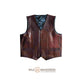 Leather Vest Maroon Red Distress Leather Men Vest Biker vest Motorcycle Vest Men Motorcycle Gifts For Men Western Vest Cowboy Vest