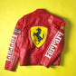 WW Ferrari Racing Leather Jacket 100 Percent Genuine Cowhide F1 Inspired Streetwear