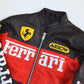 WW Classic Black and Red Genuine Leather Ferrari Racing Jacket - Mens Streetwear Outerwear