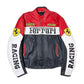 WW Ferrari Racing Leather Biker Jacket - Red, Black & White