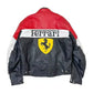 WW Ferrari Racing Leather Biker Jacket - Red, Black & White