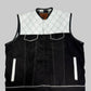 Leather Vest Men's Hunt Club White Black Paisley Leather Build Denim Style Rider Motorcycle Leather Vest Men Vest