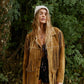 Women Suede Leather Western Style Jacket With Fringe - Brown Suede