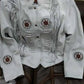 Women Native American Western Cowboy Leather Jacket Suede Fringe & Bead Work
