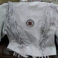 Women Native American Western Cowboy Leather Jacket Suede Fringe & Bead Work