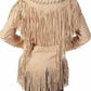 Women Native American Western Cowboy Real Leather Jacket Fringe & Beaded