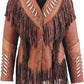 Women Native American Western Cowboy Real Leather Jacket Fringe & Bead