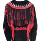 Women Native American Western Cowboy Leather Jacket Suede Contrast Fringe
