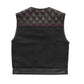 Men's Stinger Biker Vest Or Hunt Club Leather Builder Diamond Quilted Motorcycle Vest Black & Red