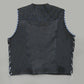 Hand Made Electric Blue Paisley Diamond Quilted Leather Side Lases Biker Rider Motorcycle Vest Men MC