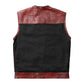 Leather Vest ,Crocodile Plated Leather Red Wax Motorcycle Men's Vest Denim Vest Black Vest