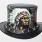 Red Indian Feather Head Native American Snaps Band Leather Western Top Hat Chief