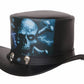 Top Hat Evil Eye Skull Leather Top Hat ,Steampunk Top Hat,Gothic Top hat Biker,Custom Leather Hat