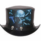 Top Hat Evil Eye Skull Leather Top Hat ,Steampunk Top Hat,Gothic Top hat Biker,Custom Leather Hat