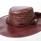 Western Purplish Flower Engraved Leather Flower Mesh Ladies Sun Hat Women Aussie Casual