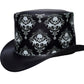 Top Hat Leather Black Top Hat Steampunk Hat Gothic hat Victorian Hat Biker Hat Halloween Hat Halloween Costumes Halloween gifts Leather Hat