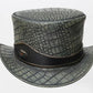 Distress Wax Crocodile Plated Leather Eye Band Steampunk Motorcycle Hat