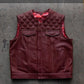 Leather Vest Maroon Leather Vest Denim Vest Leather Men Vest Biker vest Motorcycle Vest Men Motorcycle Gifts For Men Braided Vest