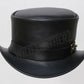 hand Made Classic Leather Black Steampunk Side Hook Buckle Lock Band Top Hat Corset Gothic