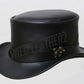 hand Made Classic Leather Black Steampunk Side Hook Buckle Lock Band Top Hat Corset Gothic