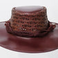 Western Purplish Flower Engraved Leather Flower Mesh Ladies Sun Hat Women Aussie Casual