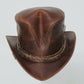 Hand Made New V Shape Braided Band Distress Brown Top Hat Steampunk Old look Headwear