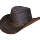 Men's Leather High Sierra Australian Cowboy Aussie Western Hat- Brown