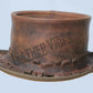 Top Hat-Old Style pale Rider Smokey Distress Brown Leather hat,Leather Top Hat,Gothic Top Hat,Mens Top Hat,Steampunk Top Hat,Custom Top Hat