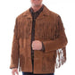 Leather jacket Men's Traditional Native Brown Classic Suede Leather Western Jacket With Braided Fringes Country Side Red Indian Western Wear